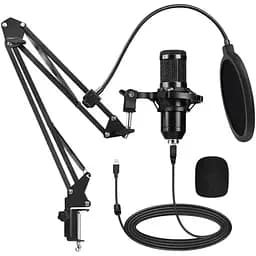 Мікрофон студійний Manchez Siren X1 зі стійкою пантограф та поп-фільтром USB Black (3_00988)
