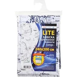 Шторка для ванной VanStore Lungo с узором 240 х 200 см (63111)