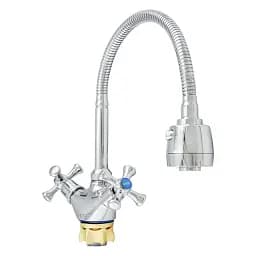 Смеситель для кухни двухвентильный Udis DTZ4-E827 рефлекторный гусь Хром 30412