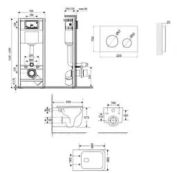 Набір Q-tap Nest 4 в 1 підвісний унітаз Gemini Ultra Quiet 530х365х373 + комплект інсталяції QT2533076EUQMB46168 - мініатюра 2