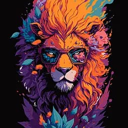 Набор для росписи Strateg Лев в своем величии Strateg на черном фоне 40х40 см (AV4040-59)