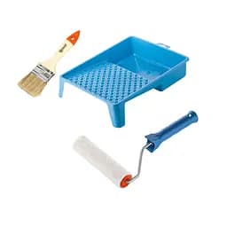 Валик "Велюр" 150х30 мм с ручкой, ванночка и кисточка "Стандарт" Polax (770-242)