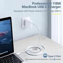 Блок живлення USB Type-C 118W для ноутбука (Білий) - мініатюра 2