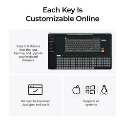 Клавіатура Keychron C3 Pro V2 87Key K pro Brown USB-A QMK Hot-swap 8K EN/UKR RGB Black (C3PX-H3-UA) - мініатюра 15