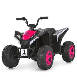 Квадроцикл дитячий 2 мотора 35W акумулятор 12V7-9Ah MP3 Bluetooth USB EVA колеса шкіряне сидіння рожевий (M 6283EL-8)