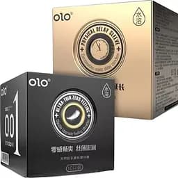 Набор презервативов Olo Neo Black 10 шт. + Physical Delay Sleeve 10 шт.