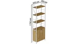 Етажерка 4/60 Ferrum-decor Серії Конект із тумбою 179x60x28 Білий ДСП Артизан (FRD-104496) - мініатюра 4