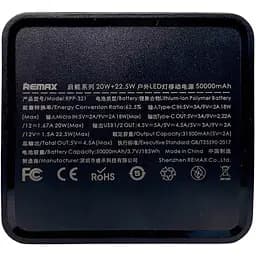 Павербанк Remax RPP-321 / 50000мАг / 22,5 Вт / USB-C + USB-A + microUSB / PD + QC / з ліхтариком / Чорний - мініатюра 4
