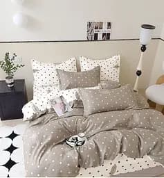 Постельное белье Полуторное Діма Натуральный коттоновый комплект с компаньоном Турция Полуторка Наволочки 70х70см