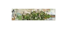 Кухонний фартух Замок біля річки вінілова наклейка ПВХ під старовину вінтаж Зелений 65х250 см Happy Pocket Z180638 - мініатюра 7