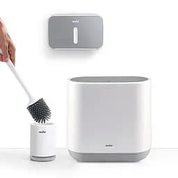 Набір аксесуарів для ванної кімнати МВМ My Home MVM-03: BP-13, BP-14, BP-15, білий із сірим (MVM-MH-03 WHITE/GRAY)