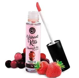 Блиск для губ зі смаком полуничної жувальної гумки Secret Play Vibrant Kiss з ефектом вібрації 6 г
