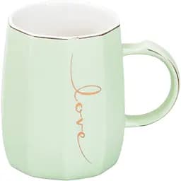 Чашка керамическая Happy Life Love 400 мл зеленая HP7188GR