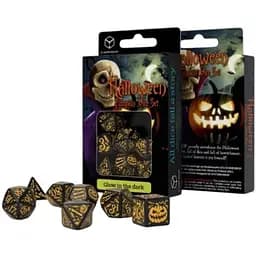 Набір кубиків Halloween Pumpkin Black & Glow in the dark Dice Set , 7 шт. (SHAP4F)