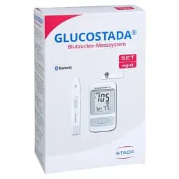 Глюкометр GLUCOSTADA SET (мг/дл)/Глюкометр с индикатором до/после еды/Bluetooth подключение индикатора