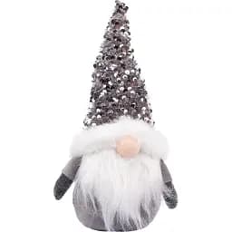 Новогодняя мягкая игрушка Novogod'ko Гном 27 см серебряная (973731)