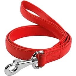 Поводок для собак Waudog Glamour кожаный, красный