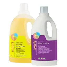 Набір для прання: Органічний рідкий засіб для прання Sonett М'ята та лимон 1.5 л + Органічний рідкий засіб для прання Sonett Лаванда 2 л