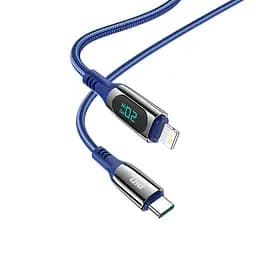 Кабель Hoco Type-C to Lightning Extreme PD charging data cable S51, 1.2 м с дисплеем синий