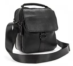 Чоловіча шкіряна сумка месенджер Tiding Bag Чорна - мініатюра 1