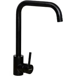 Змішувач кухонний Platinum NА3008B поворотний одноважільний з нержавіючої сталі чорний матовий