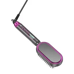 Електрична щітка-випрямляч HOCO HP44 Electric straightening hair comb з дисплеєм 40Вт Рожевий - мініатюра 3