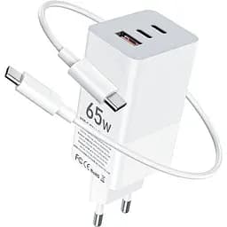 Зарядное устройство для Gelius Nimble GaN 65W GP-HC051 White Type-C to Type-C cable (90473)