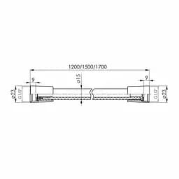 Шланг для душу Imprese LSR PVC 1200 мм anti-twist хром f03600101AC, Хром - мініатюра 2