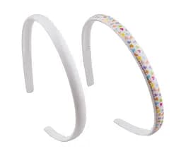 Набір середніх дитячих обручів для волосся Titania Heart and Glitter, 2 шт., білий (7894 GIRL)