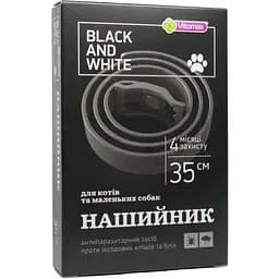Нашийник протипаразитарний Vitomax Black&White для котів та малих порід собак, чорний, 35 см