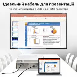 Кабель Choetech CH0021 Black USB-C to HDMI 4K@60Hz 1.8m (43-00177) - мініатюра 9