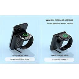Зовнішній акумулятор - зарядний D21 2in1 Foldable Magnetic Wireless Charger with 10000mAh power bank - мініатюра 7