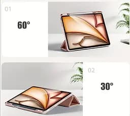 Чохол-книжка CDK для Apple iPad Air 13" M3 2025 екошкіра/силікон Smart Case cлот стилус (017899) pink sand - мініатюра 5