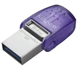 Флеш накопичувач USB 64Gb DataTraveler microDuo 3C, Purple Kingston teh0021075 - мініатюра 2