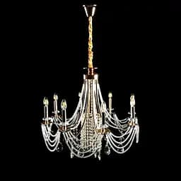 Розкішна підвісна кришталева люстра Splendid Ray L6008/8 (SGD) - золото, 8 xE14, діаметр 75 см, від 14 до 22 м2