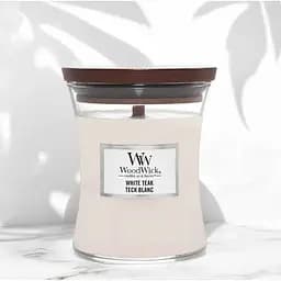 Свічка Woodwick White Teak Medium Біле тикове дерево 275 г (92039E) - мініатюра 2