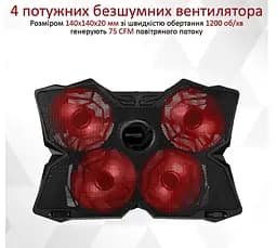 Охолоджувальна підставка для ноутбука Promate AirBase3 4xFan LED 17.3 дюймів - мініатюра 3