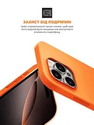 Силиконовый чехол с MagSafe для Apple iPhone 16 Pro Max, ICON2 MagCase, оранжевый, противоударный, панель с мягкой подкладкой, защита всего корпуса, поддержка беспроводной зарядки, совместим с защитными стеклами и пленками, ArmorStandart (ARM89280) - мініатюра 5