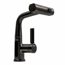 Змішувач для кухні Platinum с висувним виливом та індикатором A239 чорний