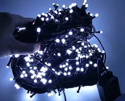 Світлодіодна Гірлянда нитка 201 led Біла (чорний дріт) - мініатюра 2