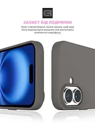 Силиконовый чехол для Apple iPhone 16, ICON2 Case, серый, противоударный, панель, защита всего корпуса, матовая поверхность Soft Touch, выступает над дисплеем, совместим с защитными стеклами и пленками, с микрофиброй, ArmorStandart (ARM81296) - мініатюра 5