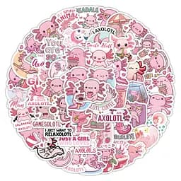 Стікерпак Аксолотль Набір наклейок GeekLand Axolotl 100 штук