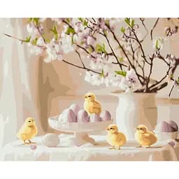 Картина за номерами на підрамнику Brushme Святкова пасхальна композиція