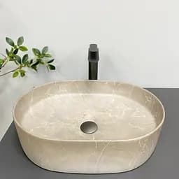 Умивальник VBI Verona 50 beige stone matt накладний VBI-011325 - мініатюра 3