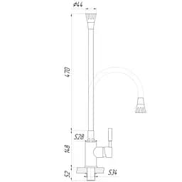 Змішувач для кухні Globus Lux Lazer GLLR-0203SA-BB-B01 Чорний матовий - мініатюра 8