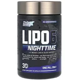 Жироспалювач Nutrex Research Lipo-6 NightTime, 30 капсул