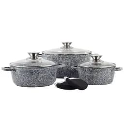 Набір каструль Ofenbach з прихватками 5 предметів сірий (OF-100506)
