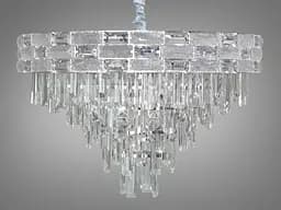 Перлина колекції 2024, новинка, срібна кришталева люстра на 19 ламп