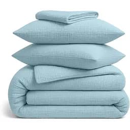 Комплект постільної білизни Cosas Aquamarine Євро муслін аквамарин (Muslin_37LightBlue_El-37LightBlue_200)