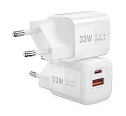 Зарядний адаптер блок живлення Wiwu Wi-U008 33 W Wall charger євровилка білий - мініатюра 2